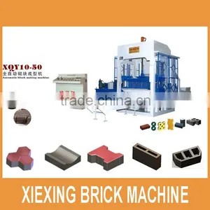 XIEXING Newest Full Automatic Concrete Block Making Machine Interlocking Brick Machine XQY10-50 (QT10-15) With CE&ISO9001 thumbnail-1