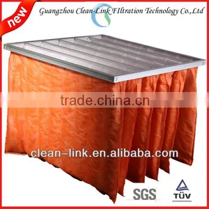 F5 Non Woven Fabric Luminum Frame Pocket Orange Medium Efficiency Air Conditioner Bag Filter thumbnail-1