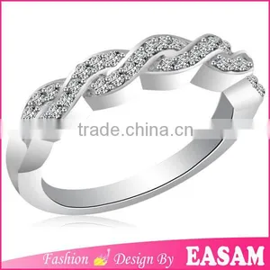 Custom Silver Crystal Wedding Ring/diamond Engagement Ring thumbnail-3