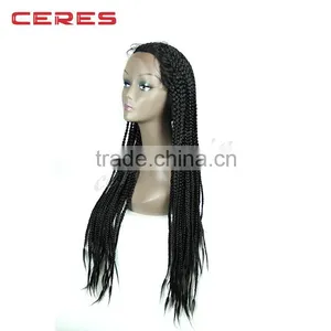 Cheap Synthetic Hair Lace Front Wig, Wet and Wavy Cheap Lace Front Wig, Box Braid Lace Wig for Black Women thumbnail-2