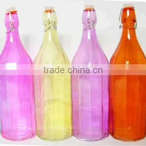 1 Liter Round Colored Glass Beverage Bottles Wholesale thumbnail-1