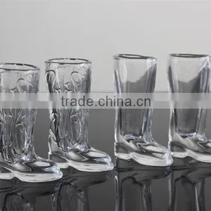 LXHY-BE021 Hand Pressed Engraving Crystal Glass Beer Boot thumbnail-3