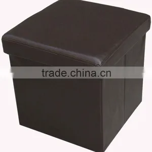 Brown PU Leather Folding Toot Stool thumbnail-1