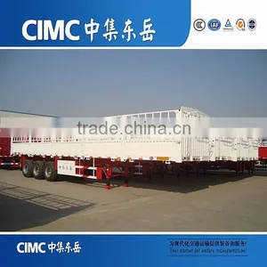 China CIMC Manufacturer Stake Fence Body 3 Axle Cargo Truck Trailer thumbnail-2