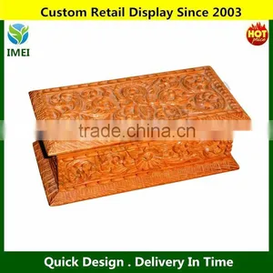 Carved Wood Box/ Storage Box/ Hand Painting 10X5X4' YM3-113 thumbnail-2