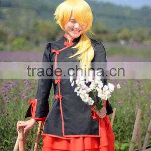 Facotry Whosale Synthetic Fiber Yellow Bob Cosplay Wig thumbnail-2