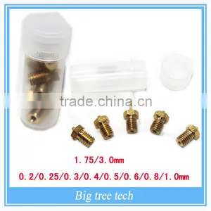 3D Printer E3D V6&V5 Brass Nozzle Extruder Nozzles 0.2/0.25/0.3/0.4/0.5/0.6/0.8/1.0 mm With the Case For 1.75/3.0mm D303 thumbnail-1