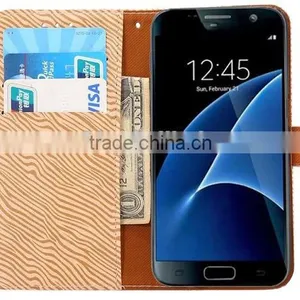 OEM Zebra Pattern Leather Smart Phone Case for Samsung S7 thumbnail-2