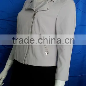 Fashion Long Sleeve Turn-Down Collar Zipper up Ladies Tops and Blouses thumbnail-2