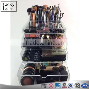 Acrylic Makeup Organizer Large 4 Drawer With Storage Modular Tray thumbnail-1