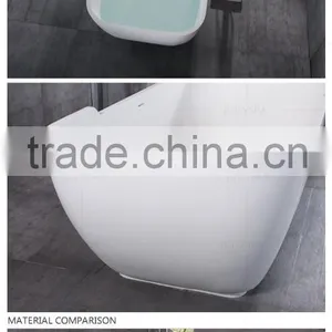 High-quality Artificial Stone Freestanding Bathtub-cast Stone Resin Bathtub YG9996 thumbnail-6
