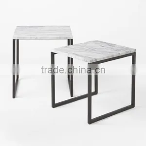 Hot Sale Modern Living Room Gold Wire Side Table With Marble thumbnail-4