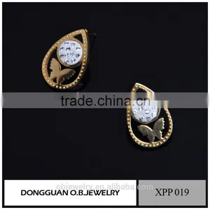 3 Gram Gold Beautiful Designed Earrings With Butterfly Stud Earrings thumbnail-3