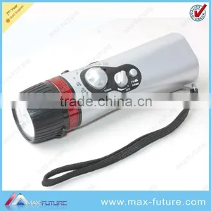 2014 Hot Sale Hand Crank Rechargeable Flashlight Radio With Emergency Cellphone Charger thumbnail-1