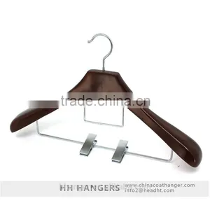 Antique Wooden Suit Hanger ,Valley Head Style Pine, Half Shiny Style, Wooden Clothes Hanger thumbnail-1
