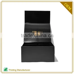 Square Folding Hat Shipping Box Black With Logo Print Custom thumbnail-5