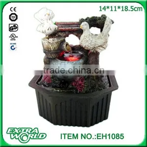 Home Decorative Small Fountain With Bird Drinking Water thumbnail-3