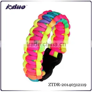 Hot Sales 2016 Handwoven Survival Bracelet Rainbow Plastic Buckle Paracute Bracelet ZTDR-20140312119 thumbnail-1