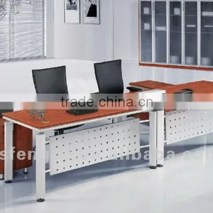 Office Furniture Steel Legs Melamine Wooden Office Table Design thumbnail-1