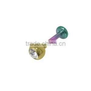 Titanium Labret Monroe Lip Jewelry With Cz Jewel Body Jewelry Piercing Ring thumbnail-1