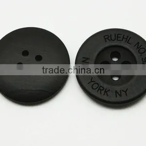 Black 4 Holes Real Wood Buttons With Logo Engraved on thumbnail-1