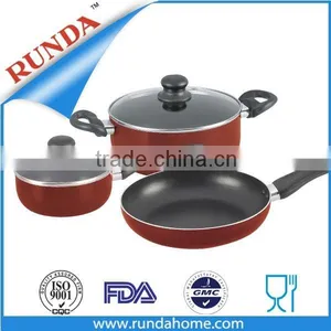 5pcs Aluminium Sauce Pot and Frypan Cookware Set With Inner Non-stick Coating thumbnail-1