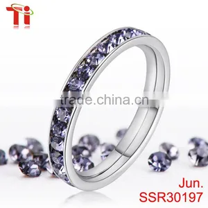 Wedding Ring Philippines, Ring Set, Wedding Ring Sets for June Birthstones Rings With Stainless Steel thumbnail-1
