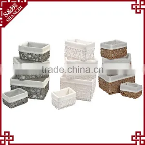 Set of 4 Paper Rope Hand Woven Storage Basket Wit Liner thumbnail-2