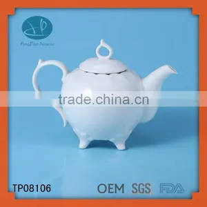 China Traditional White Ceramic Turkish Tea Pot Set thumbnail-1