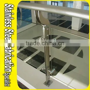 Brushed Stainless Steel Pipe and Glass Balcony Railing Designs thumbnail-3