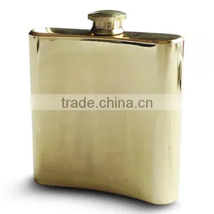 Gold Plated Stainless Steel Hip Flask thumbnail-1