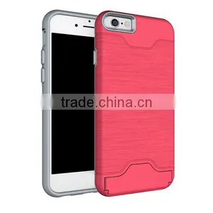 PC+TPU Fashion Phone Case Phone Shell With Card Slot Protective Back Cover for Iphone 6 6S thumbnail-4
