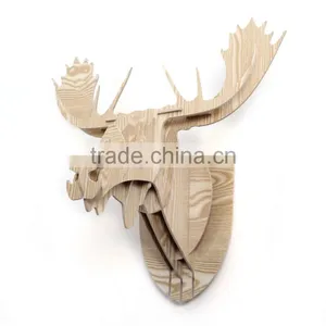 Moose Head 3D Wooden Construction Puzzle Kit thumbnail-6