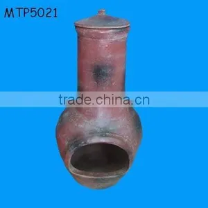 Outdoor Wood Metal Clay BBQ Oven thumbnail-1