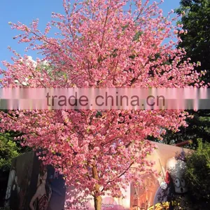 Peach Blossom Cherry Flower Tree Man Made Blooming Real Trunk Tree With UV RESISTANCE thumbnail-2