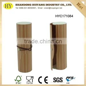 Custom Unfinished Birch Cylinder Wood Wine Box thumbnail-1
