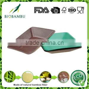 Biodegradable High Standard Top-selling Bamboo Fiber Powder Flower Pot Tray thumbnail-1