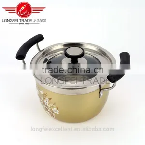 Yellow High Quality Wholesale Stainless Steel Cooking Pot Set/stainless Steel Camping Pot thumbnail-1