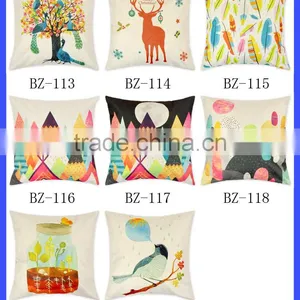 Cotton Linen Sofa Home Decor Design Throw Pillow Case Cushion 17.5 Inches Square Pillow Cover thumbnail-6