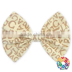 Fashion Hot Sale Blue White Stripe Seersucker Hair Bows 5" Boutique Hair Bows thumbnail-5