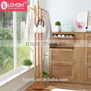 Solid Beech Wood Coat Rack Hall Tree Hat Purse Display Stand thumbnail-2