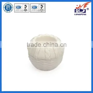 Eco-Friendly Elegant White Knitted Ceramic Candle Holders thumbnail-1
