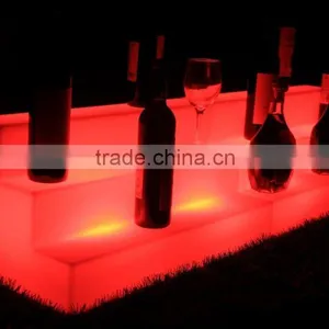 HDPE Plastic Color Changing 3 Level Big Light up Portable Led Wine Rack thumbnail-5