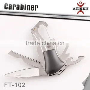 2Cr13 Stainless Steel Carabiner Outdoor Survival Camping Keychain Multi Tools thumbnail-1