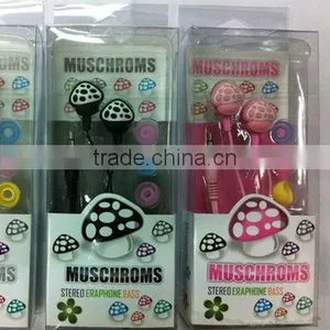 Heart Cartoon The Mushroom Earphones Headphones 3.5MM BASS MP4 MP3 1 Earphone thumbnail-1