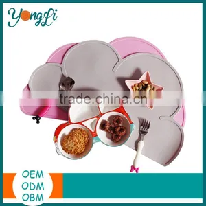 Baby Kids Silicone Cloud Placemat Dinnerware Table Mat Washable Portable Placemat thumbnail-1