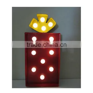 Red Lighting Christmas Led Metal Gifts Decoration Box thumbnail-1
