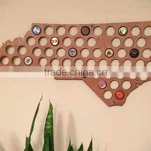 Hot Selling Beer Cap Maps Bottle Beer Soda Pop Wood Cap Organizer thumbnail-1