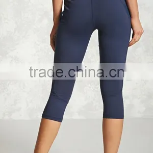 Active Sports Running Gym Women Capri Leggings Knee Length Tight Polyester Fashion Custom Made Compression Tights thumbnail-2