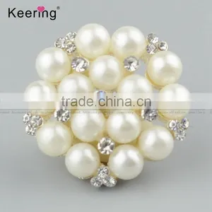 Keering- Style Fashionable Rhinestone Pearl Button Pins for Garments WBK-1478 thumbnail-1
